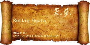 Rettig Gyula névjegykártya